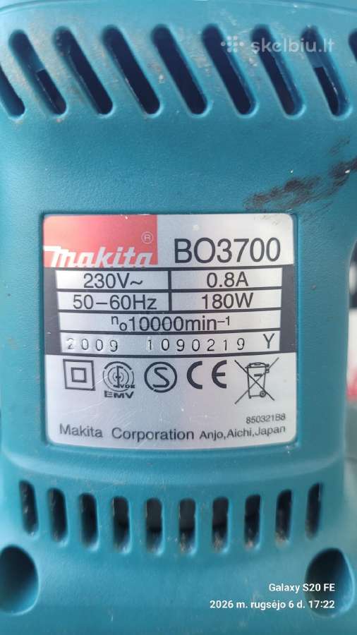 Vibracinis šlifuoklis Makita Bo3700 - nuotraukos Nr. 5
