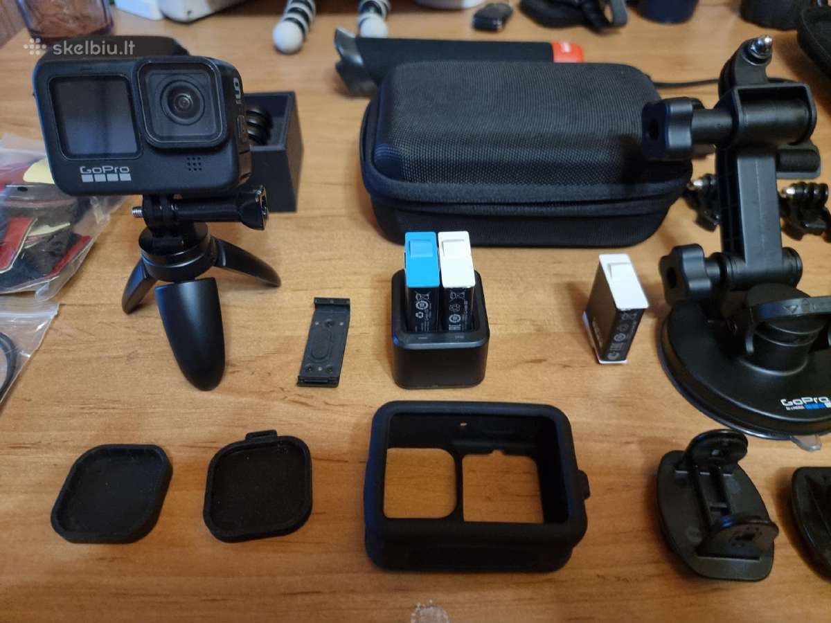 Gopro Hero 9 Black + 3 baterijos + daug priedų - nuotraukos Nr. 3