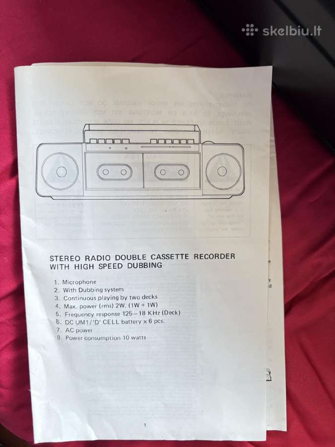 Retro stiliaus dvigubas kasečių grotuvas su radiju - nuotraukos Nr. 2