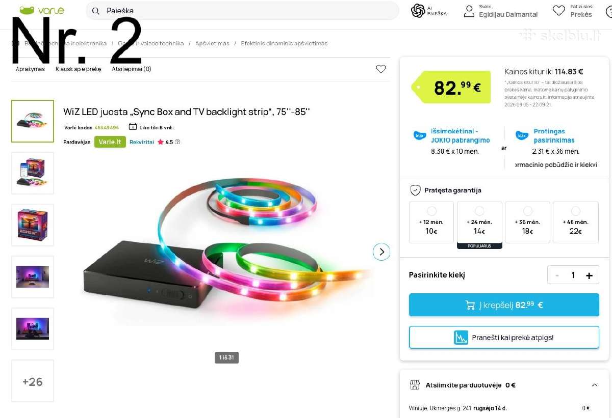 Wiz Lightstrip Strip LED juosta lempos ir priedai - nuotraukos Nr. 3