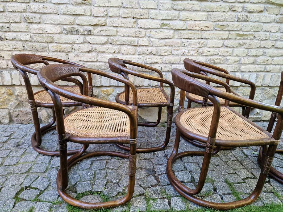 Vintažinės mid century ratango kėdės - nuotraukos Nr. 4