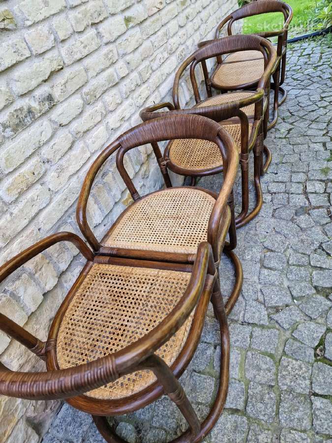 Vintažinės mid century ratango kėdės - nuotraukos Nr. 5