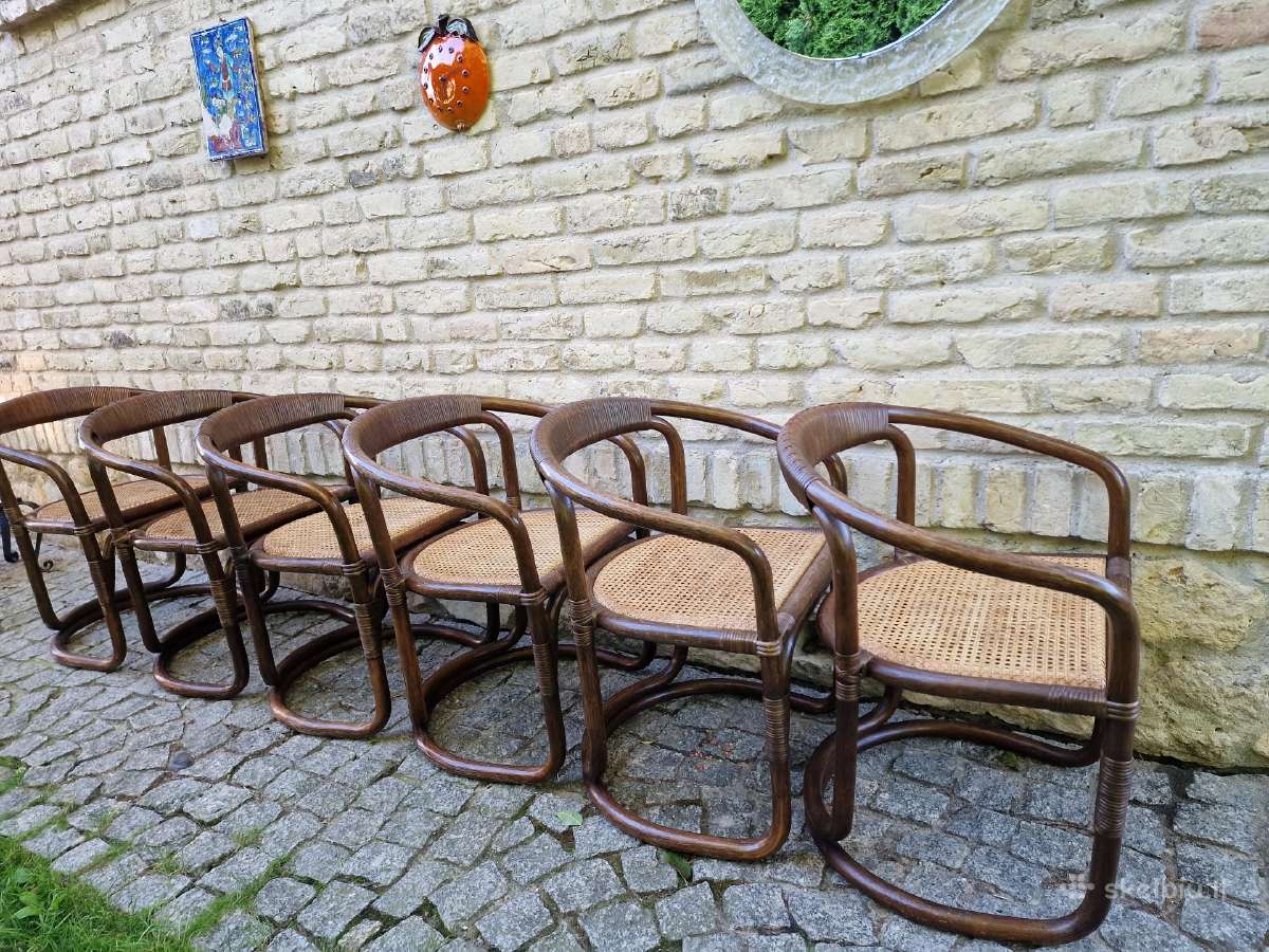 Vintažinės mid century ratango kėdės - nuotraukos Nr. 8