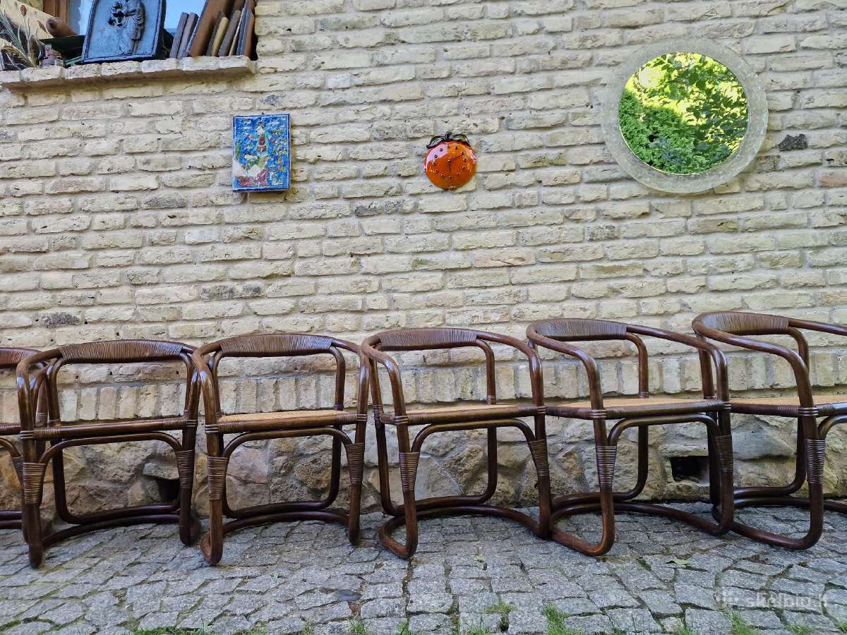 Vintažinės mid century ratango kėdės - nuotraukos Nr. 12