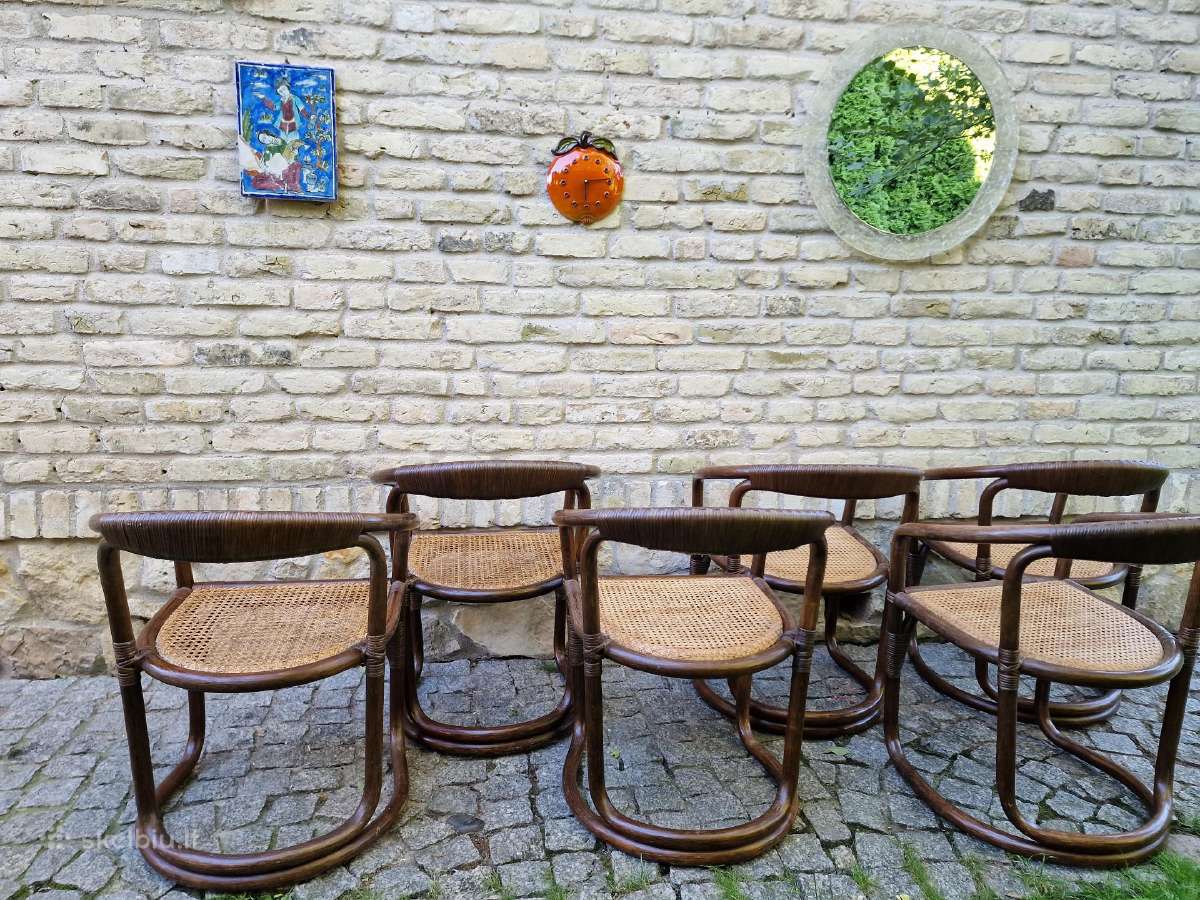 Vintažinės mid century ratango kėdės - nuotraukos Nr. 15