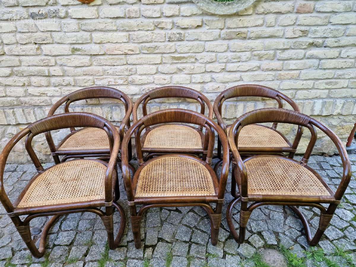 Vintažinės mid century ratango kėdės - nuotraukos Nr. 17