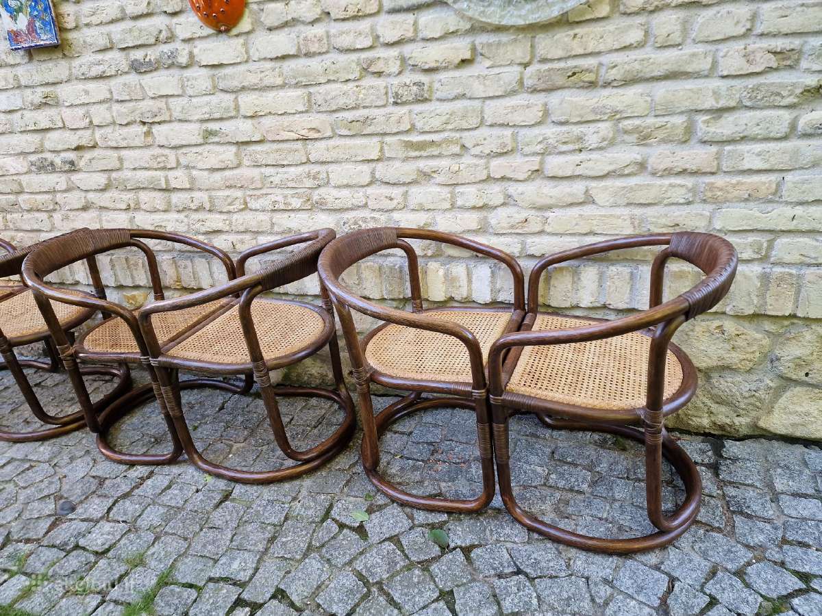 Vintažinės mid century ratango kėdės - nuotraukos Nr. 18