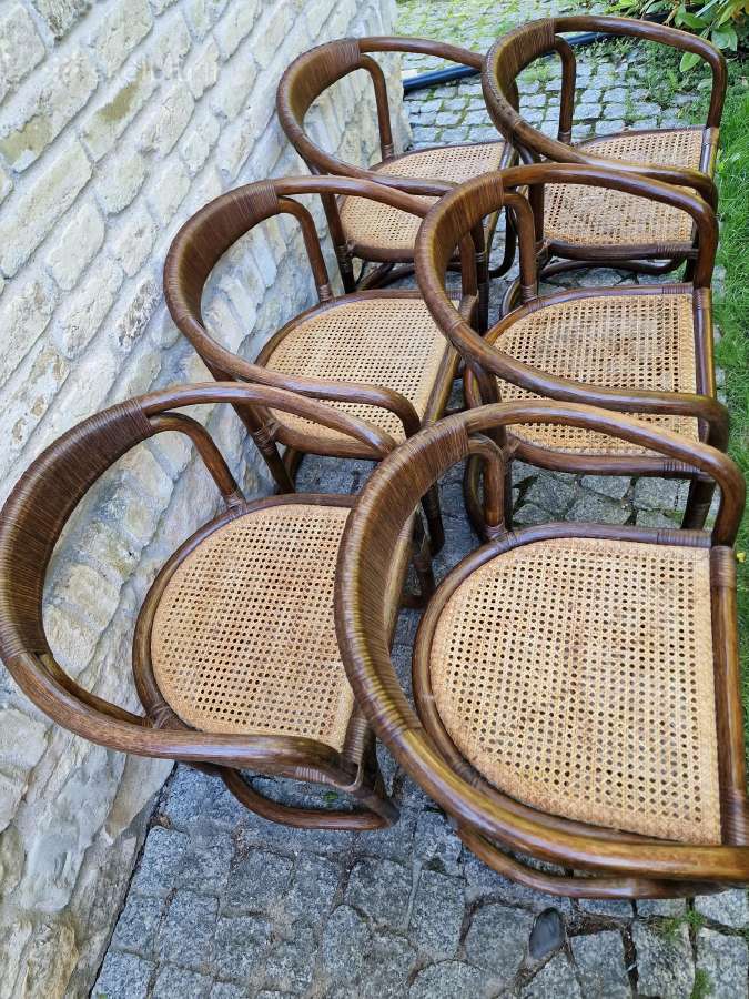 Vintažinės mid century ratango kėdės - nuotraukos Nr. 19