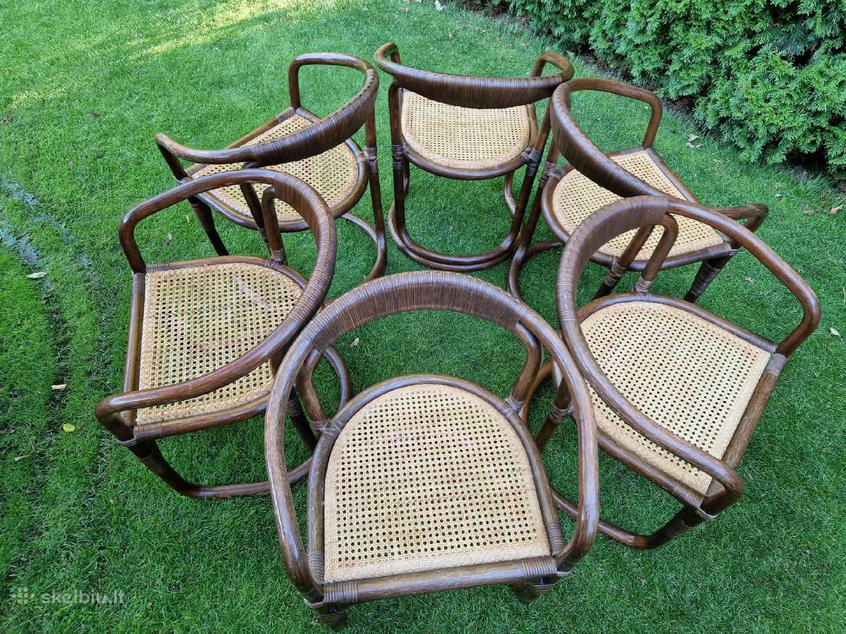 Vintažinės mid century ratango kėdės - nuotraukos Nr. 21