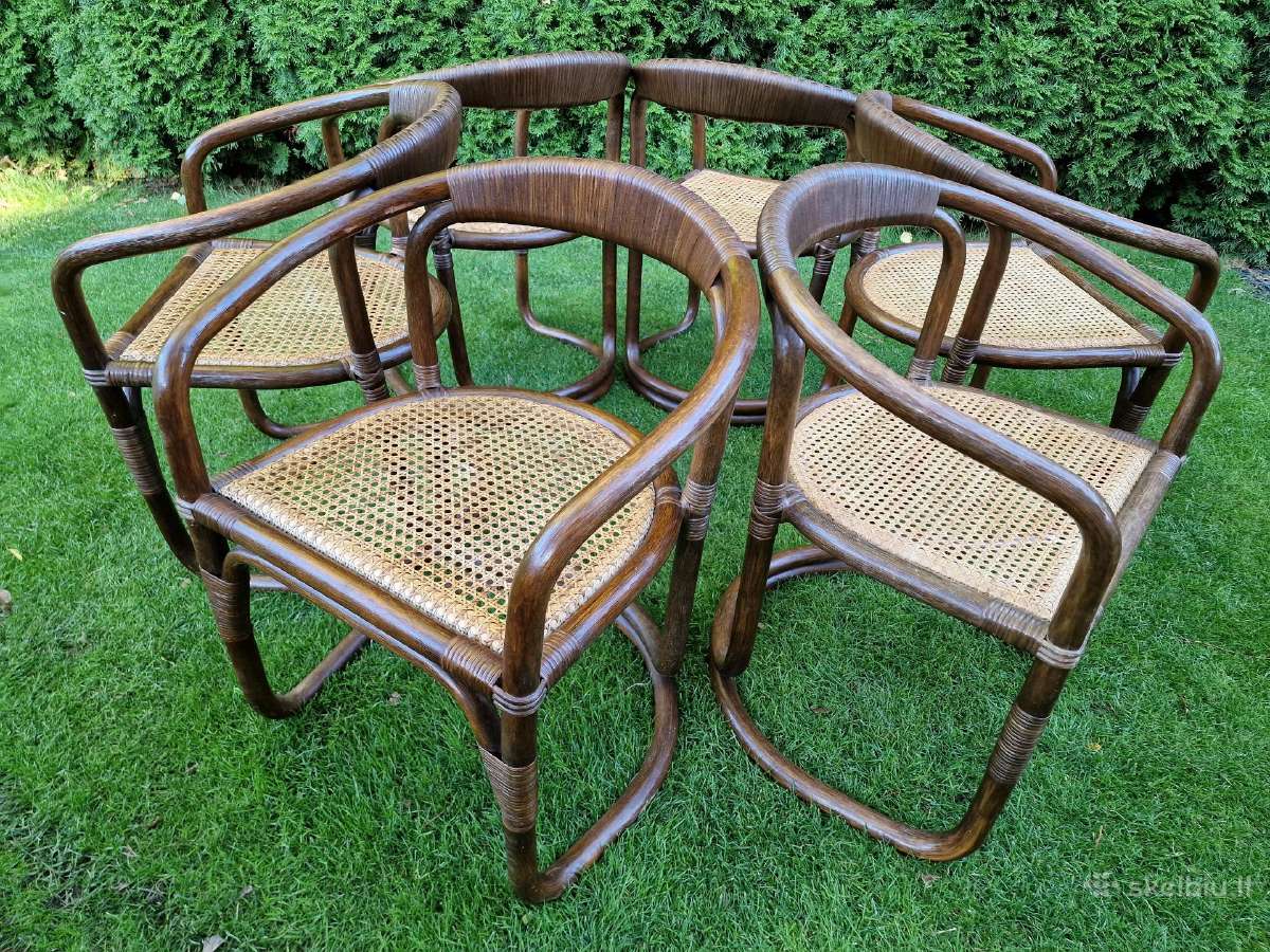 Vintažinės mid century ratango kėdės - nuotraukos Nr. 26