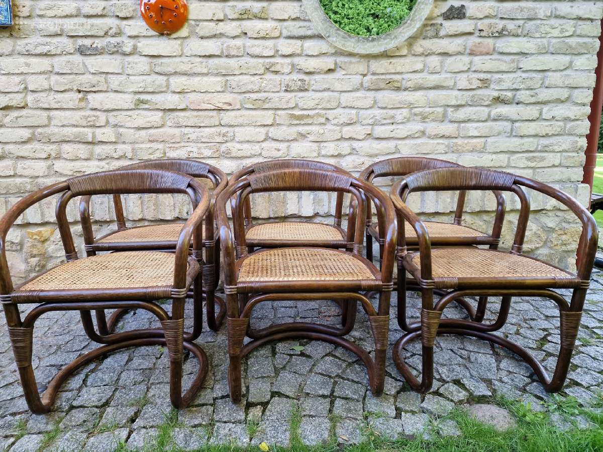 Vintažinės mid century ratango kėdės - nuotraukos Nr. 29