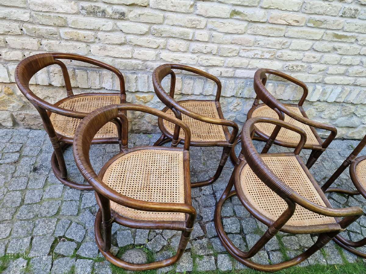 Vintažinės mid century ratango kėdės - nuotraukos Nr. 30