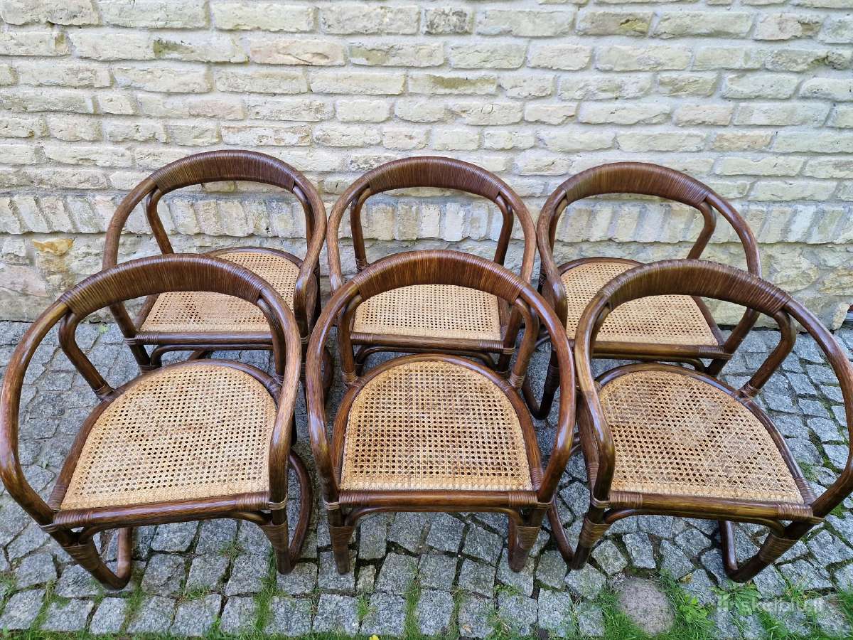 Vintažinės mid century ratango kėdės - nuotraukos Nr. 33