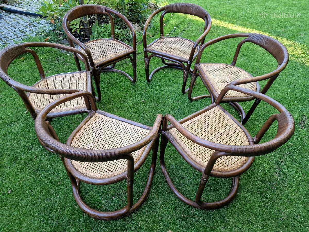 Vintažinės mid century ratango kėdės - nuotraukos Nr. 36