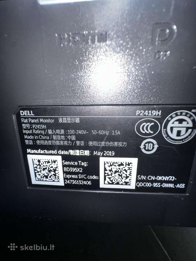 Dell P2419h monitorius 1920 1080 (Full HD) 60hz - nuotraukos Nr. 6