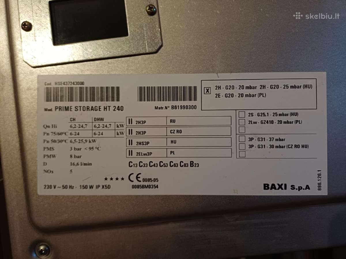 Baxi dujų kondensacinis katilas su boileriu - nuotraukos Nr. 6