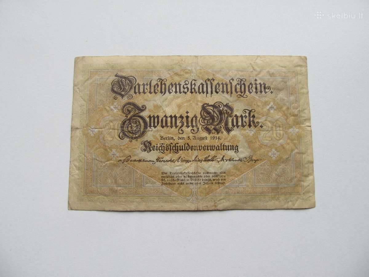 20 markiu , Vokietija , 1914 - nuotraukos Nr. 2