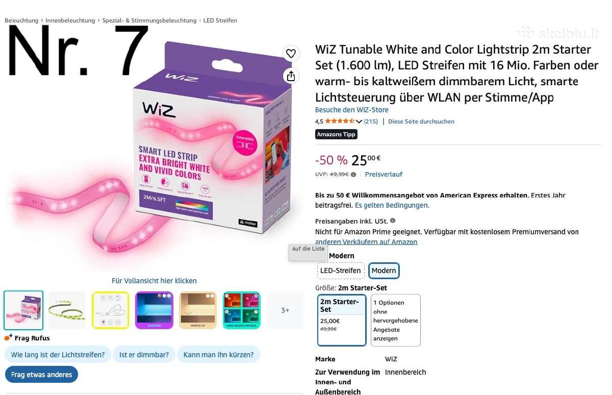 Wiz Lightstrip Strip LED juosta lempos ir priedai - nuotraukos Nr. 8