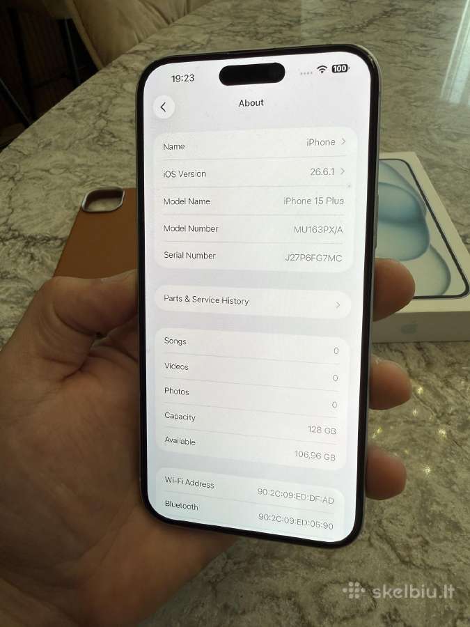 iPhone 15 plus, 128gb 100% - nuotraukos Nr. 4