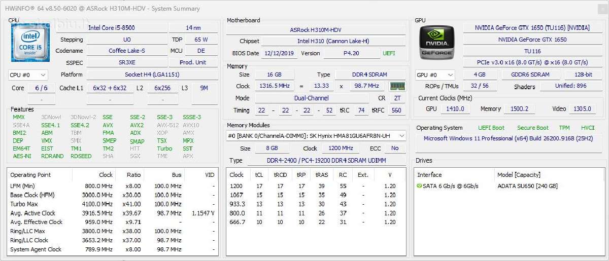 Gaming Pc i5-8500 Gtx 1650 4gb 16gb RAM - nuotraukos Nr. 4