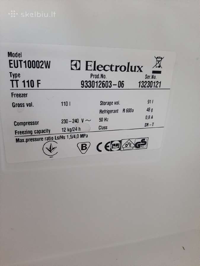 Šaldiklis Electrolux Eut10002w - nuotraukos Nr. 3