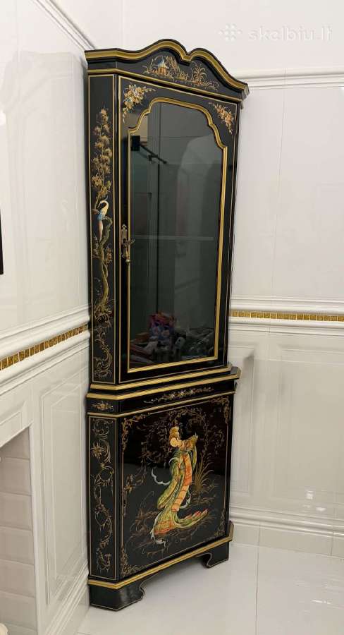 Vintažinė Chinoiserie kampinė spintelė - nuotraukos Nr. 5