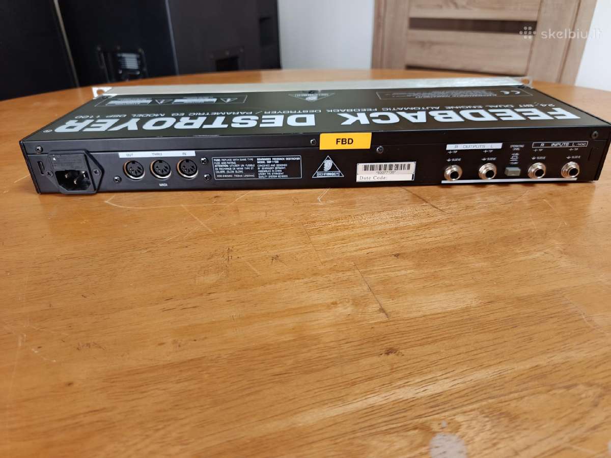 Behringer dsp 1100 feedback destroyer - nuotraukos Nr. 5