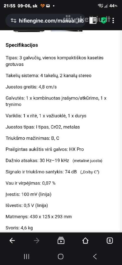 Kasetinė deka Technics RS-bx 646 - nuotraukos Nr. 4
