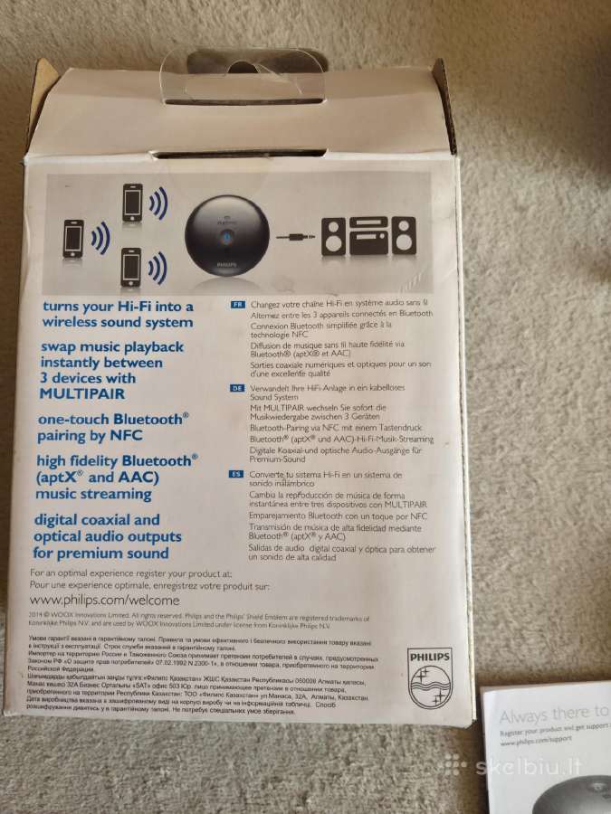 Philips Aea2700 Bluetooth garso imtuvas - nuotraukos Nr. 4