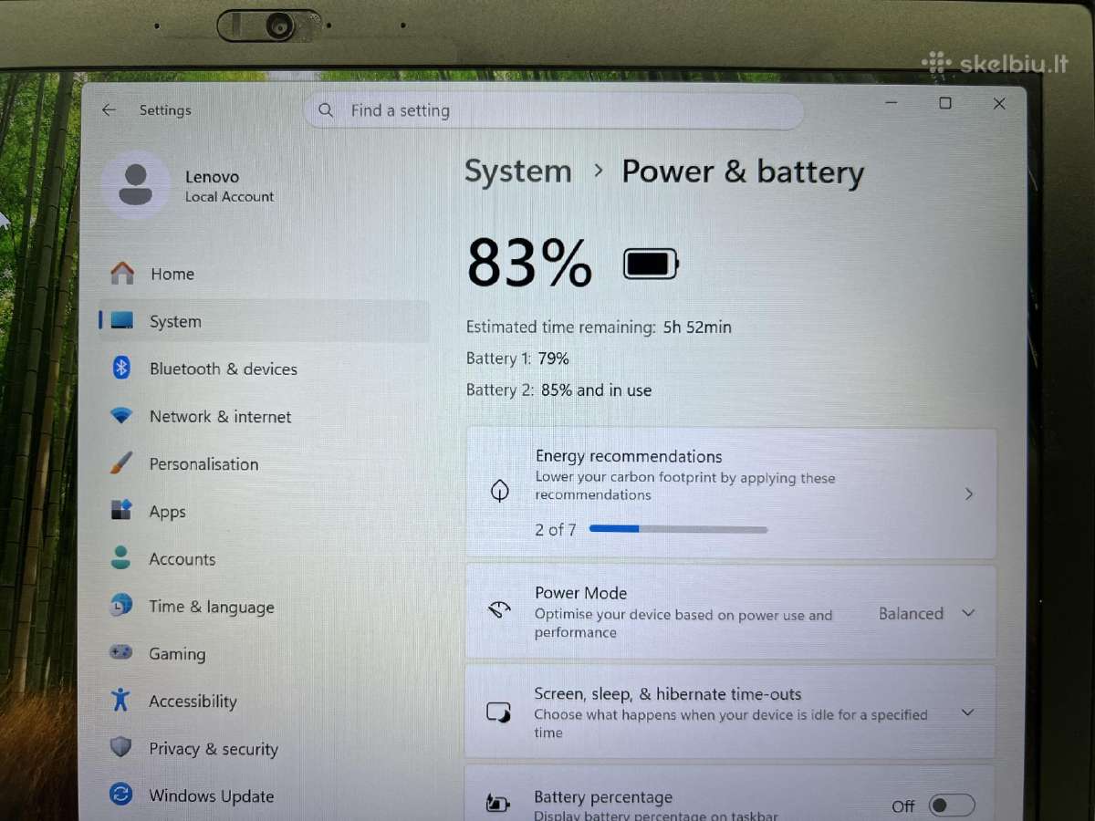 Lenovo thinkpad T480 i7/8gb/256ssd - nuotraukos Nr. 3