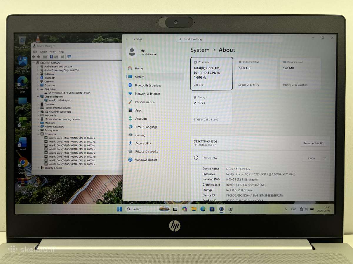 Hp probook 450 g7 - nuotraukos Nr. 2