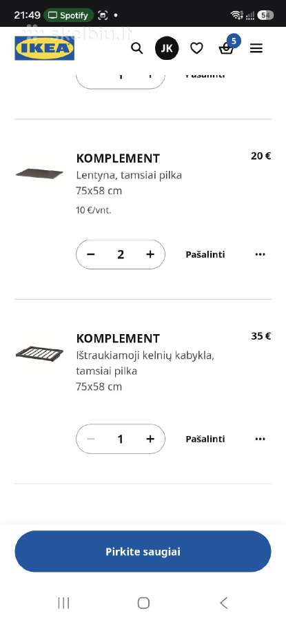 Tamsiai Ruda Pax spinta - nuotraukos Nr. 6