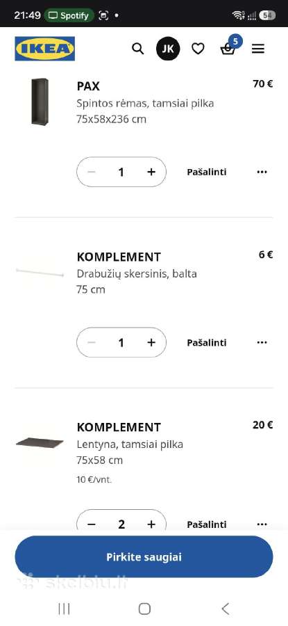 Tamsiai Ruda Pax spinta - nuotraukos Nr. 7