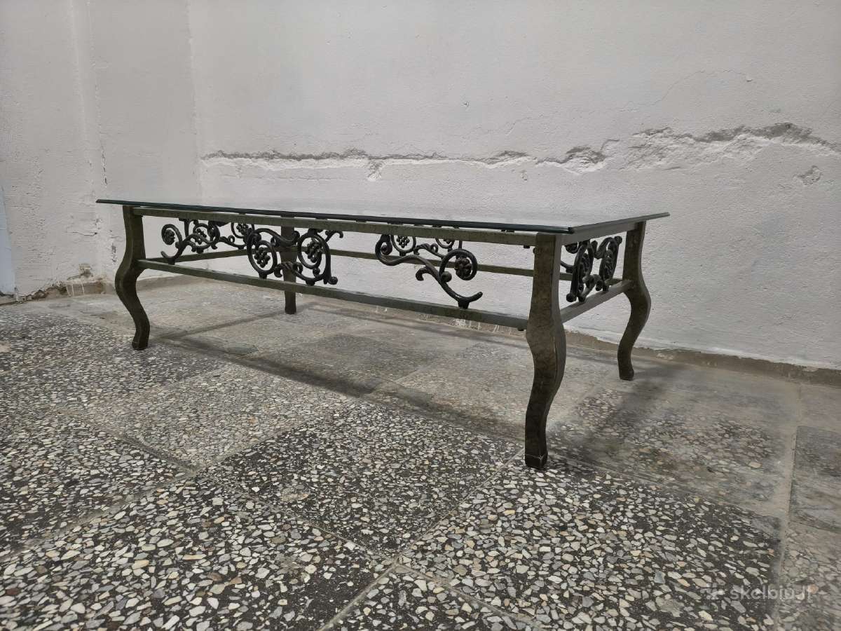 Išskirtinio Dizaino Stalas Su Stiklo Stalviršiu - nuotraukos Nr. 3