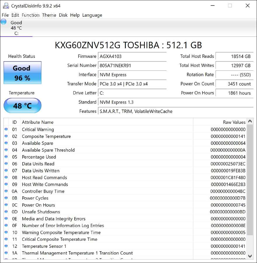 SSD kioxia (toshiba) m.2 2280 Nvme Pcie 512gb - nuotraukos Nr. 2