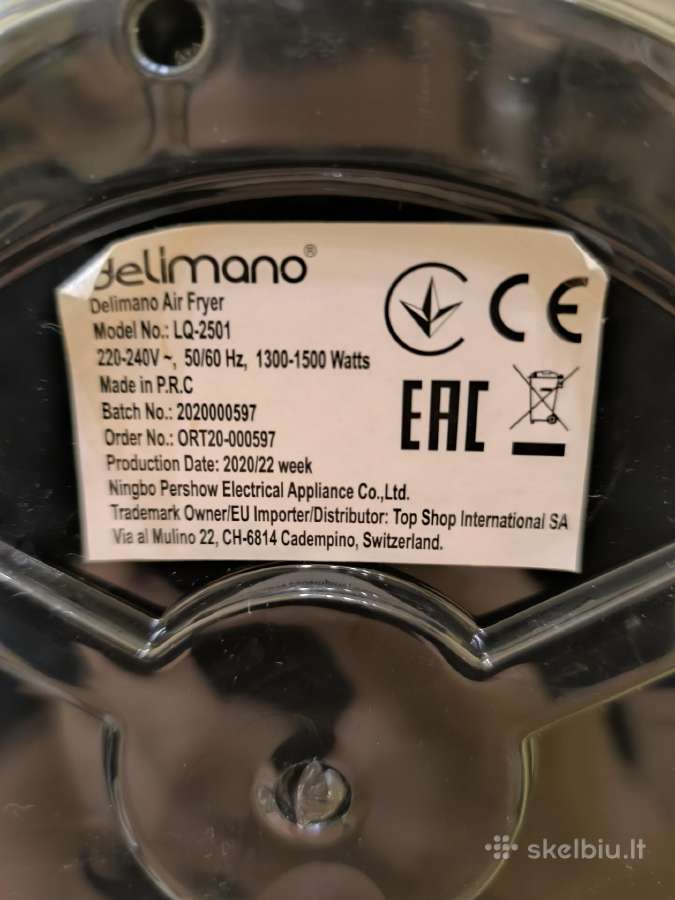 Karšto oro gruzdintuvė Delimano Air Fryer - nuotraukos Nr. 3