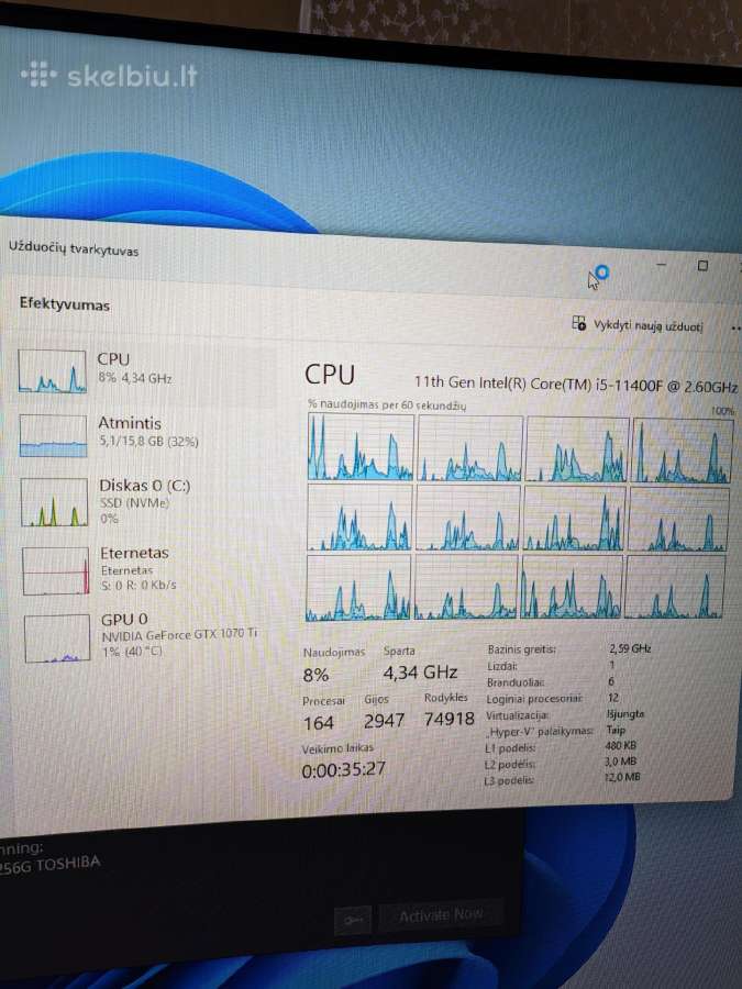 I5-11400f / Gtx 1070 Ti 8gb / 16gb - nuotraukos Nr. 18