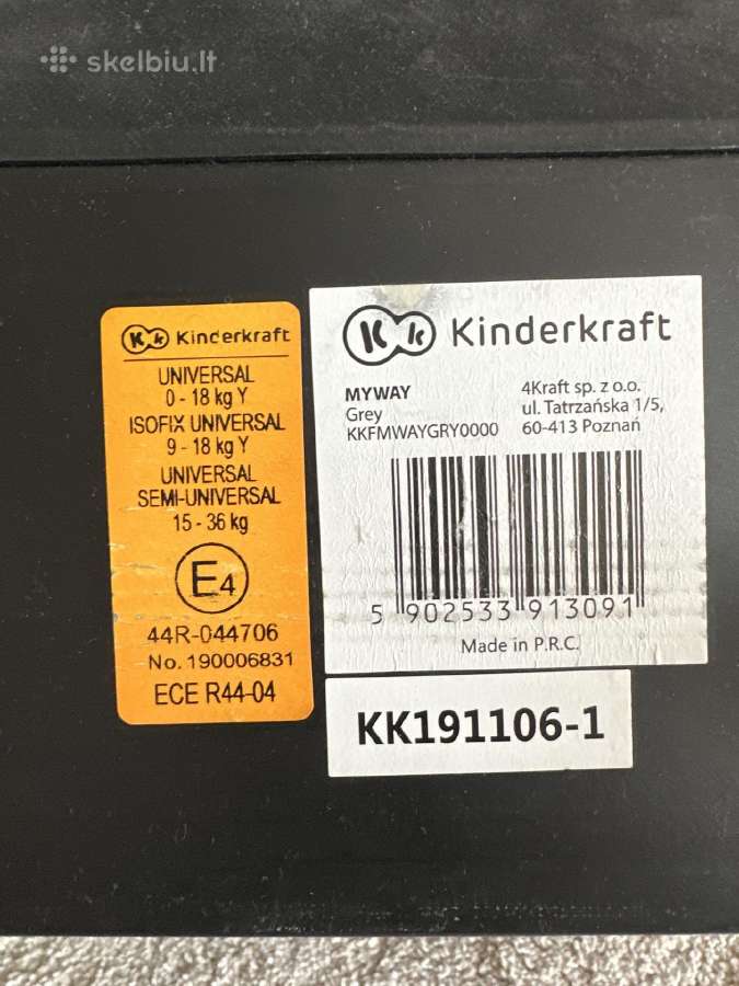 Kinderkraft autokėdutė 9-36kg - nuotraukos Nr. 6