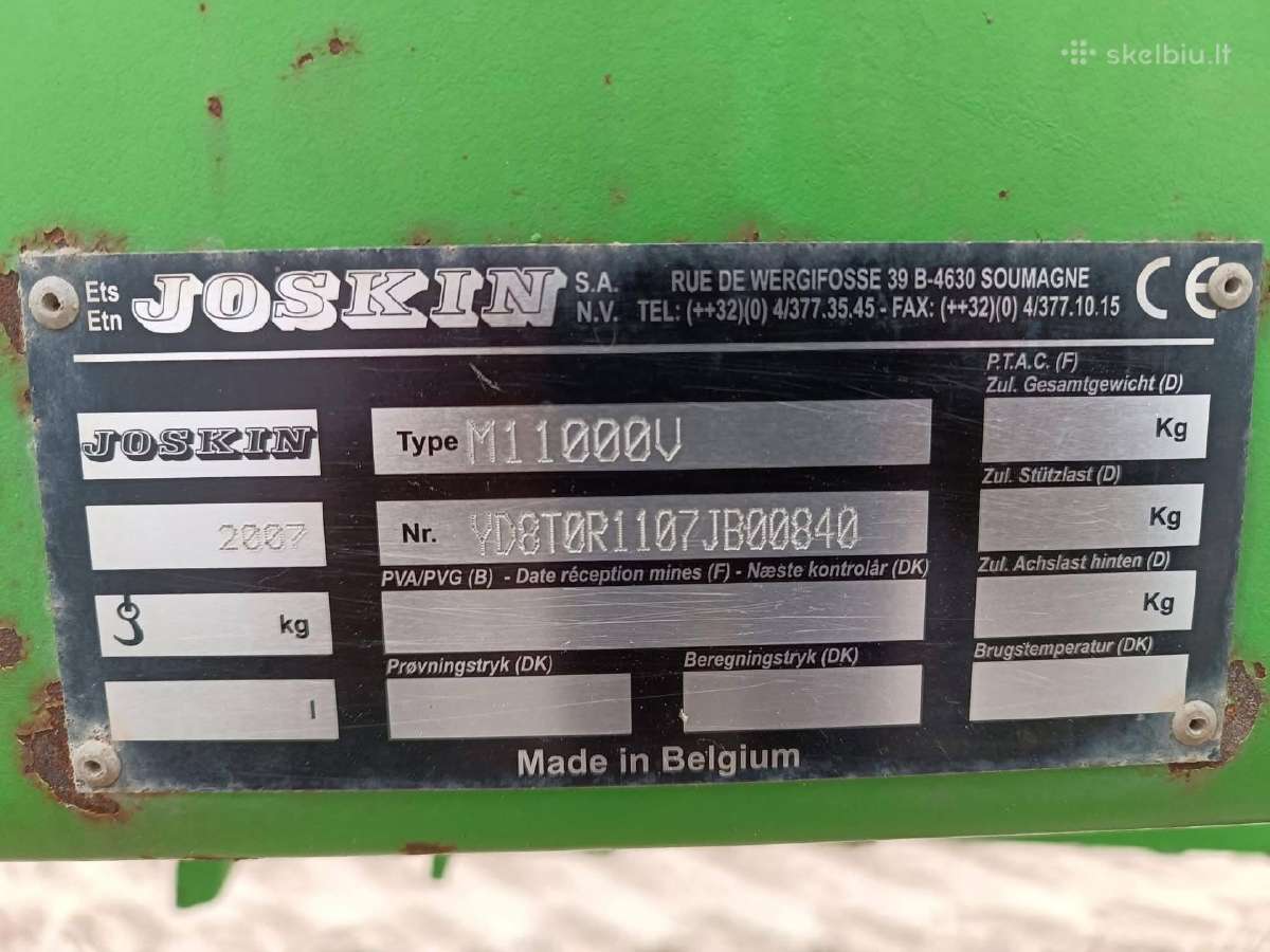 Meslo kratytuvas joskin 11000 - nuotraukos Nr. 7