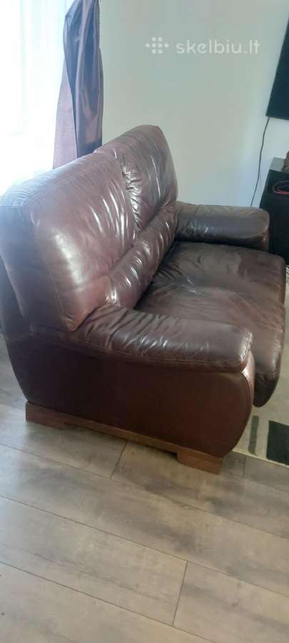 Natūralios odos sofa 3+2 - nuotraukos Nr. 2