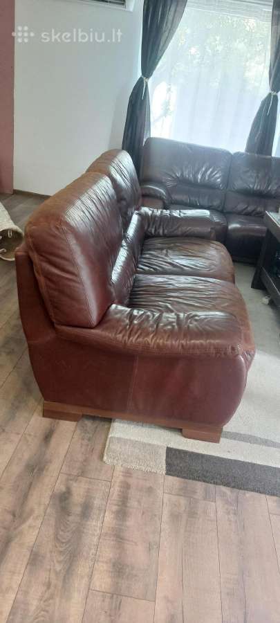 Natūralios odos sofa 3+2 - nuotraukos Nr. 4