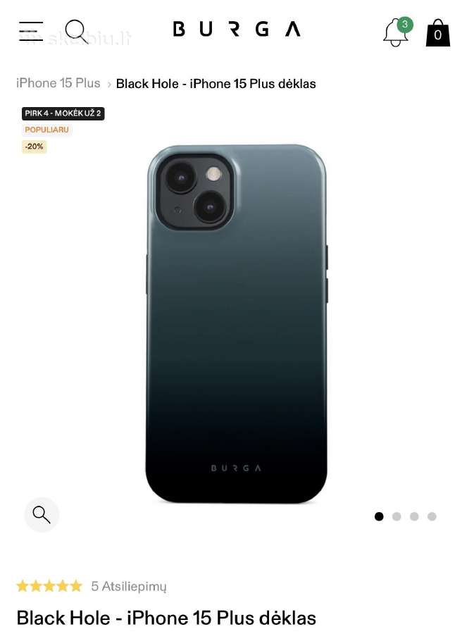 Burga Black Hole - iPhone 15 Plus dėklas - nuotraukos Nr. 3
