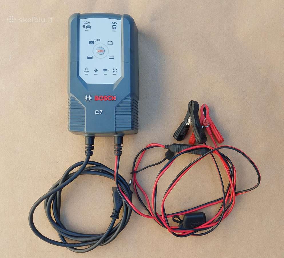 12v/24v Bosch C7 auto/moto pakrovėjas 14ah - 230ah - nuotraukos Nr. 2
