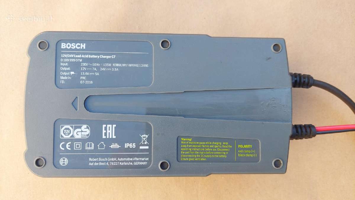 12v/24v Bosch C7 auto/moto pakrovėjas 14ah - 230ah - nuotraukos Nr. 3