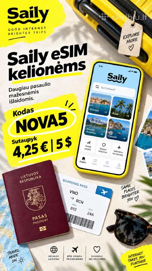 Saily nuolaidos kodas Nova5 4,25 € nuolaida esim - nuotraukos Nr. 17