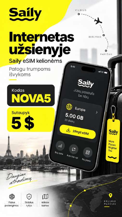 Saily nuolaidos kodas Nova5 4,25 € nuolaida esim - nuotraukos Nr. 24