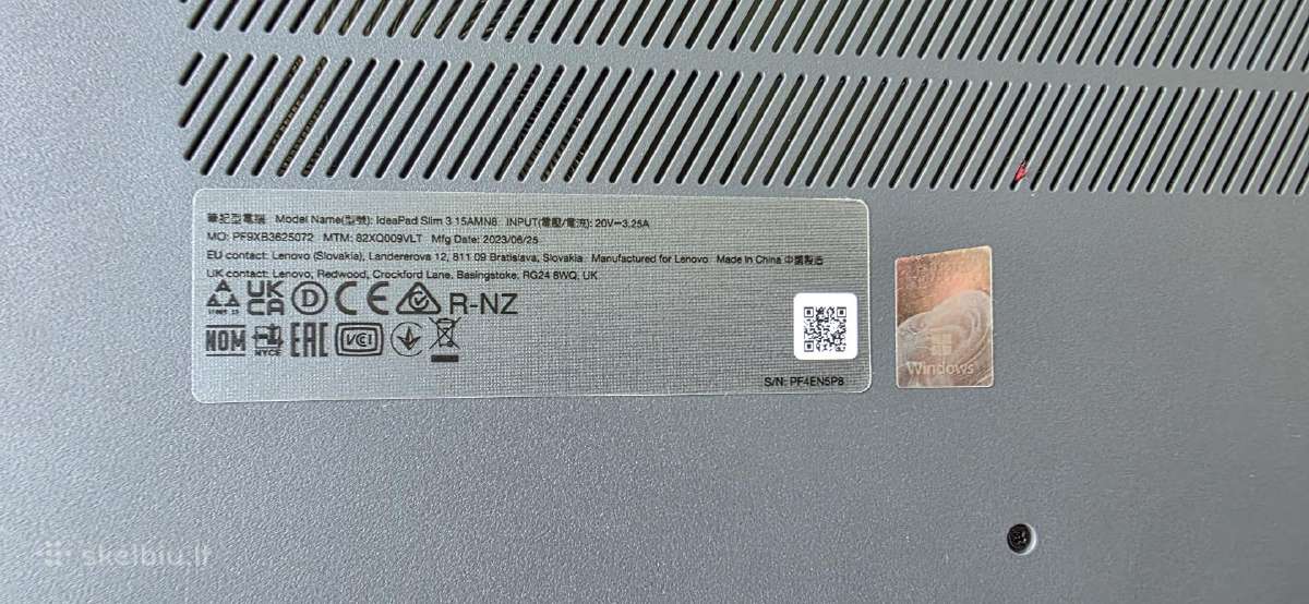 Lenovo Ideapad Slim 3 15amn8 - nuotraukos Nr. 2