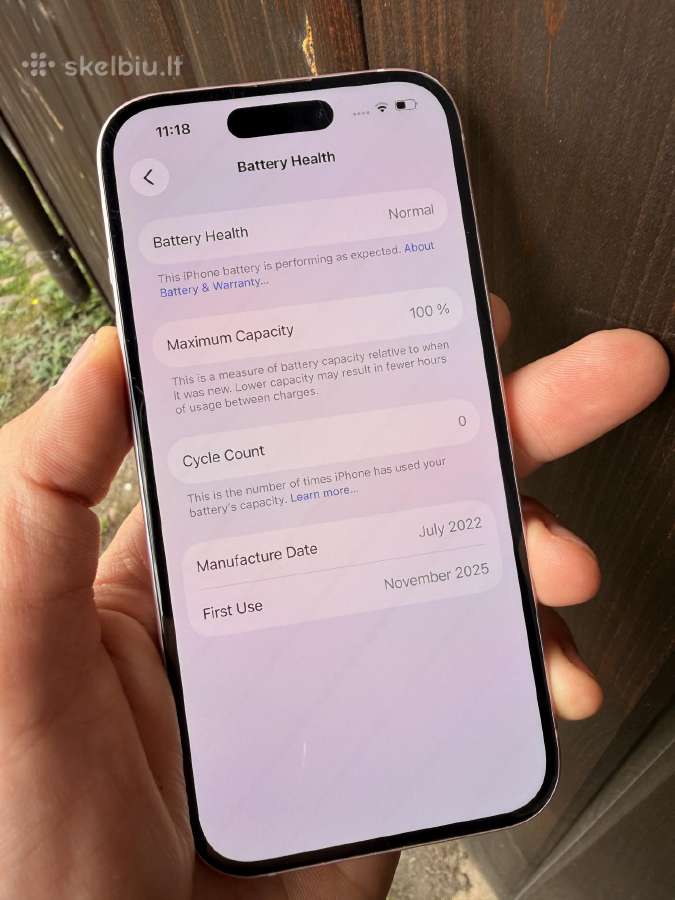 iPhone 15 128 Nauja Baterija 100% - nuotraukos Nr. 7