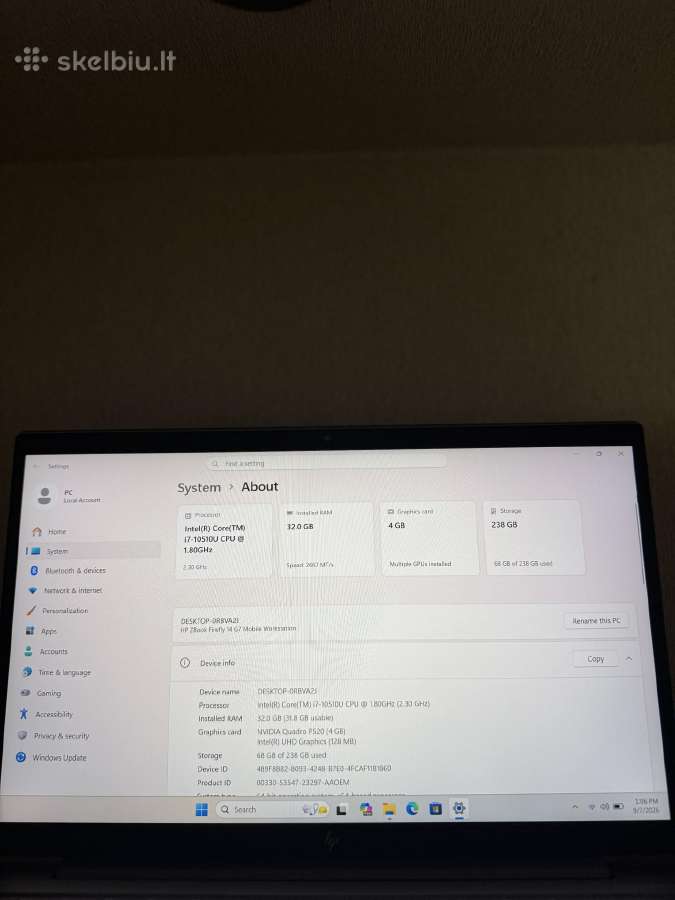 Hp Zbook Firefly 14 G7 - nuotraukos Nr. 10