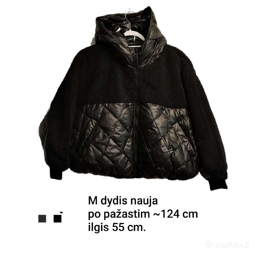 Juoda, pūsta striukė bomperis krūtinė iki 120 - nuotraukos Nr. 13